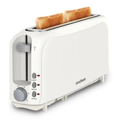 Slim Slice Toaster – 6 Shade Settings, Reheat/Defrost/Cancel, Removable Crumb Tray, 750W