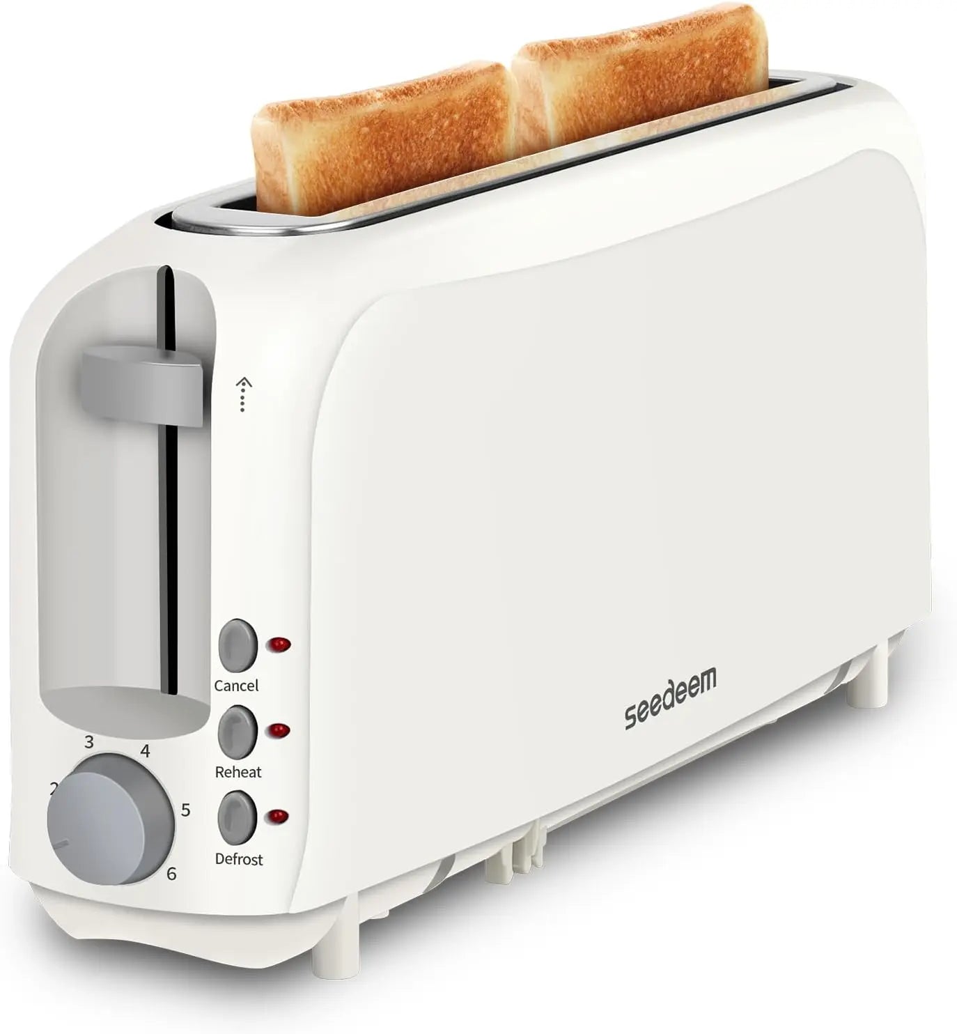 Slim Slice Toaster – 6 Shade Settings, Reheat/Defrost/Cancel, Removable Crumb Tray, 750W