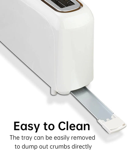 Slim Slice Toaster – 6 Shade Settings, Reheat/Defrost/Cancel, Removable Crumb Tray, 750W